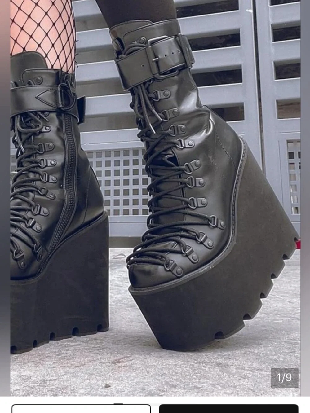 Dolls Kill Current Mood Goth Black Traitor Boots Rave Festival sz 8 Cosplay Emo
